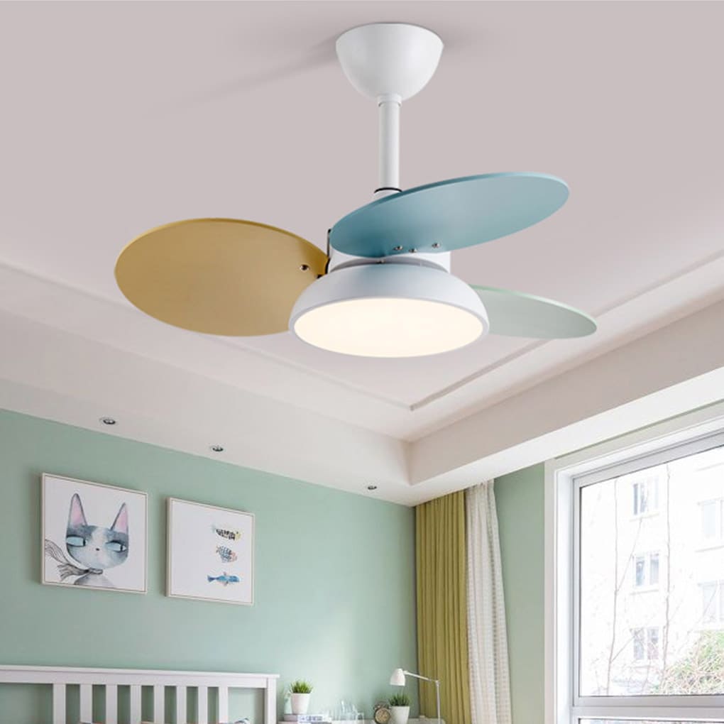 Modern Kids Ceiling Fan with LED Light - Reversible & Silent