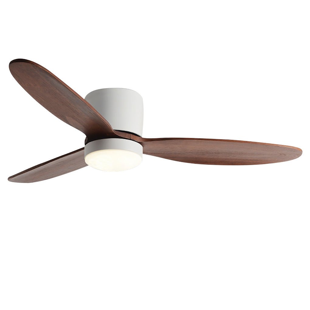 Silent LED Ceiling Fan with Light - Modern Nordic Flush Mount