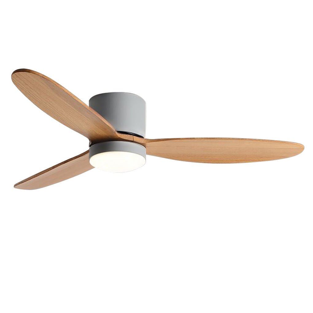 Silent LED Ceiling Fan with Light - Modern Nordic Flush Mount