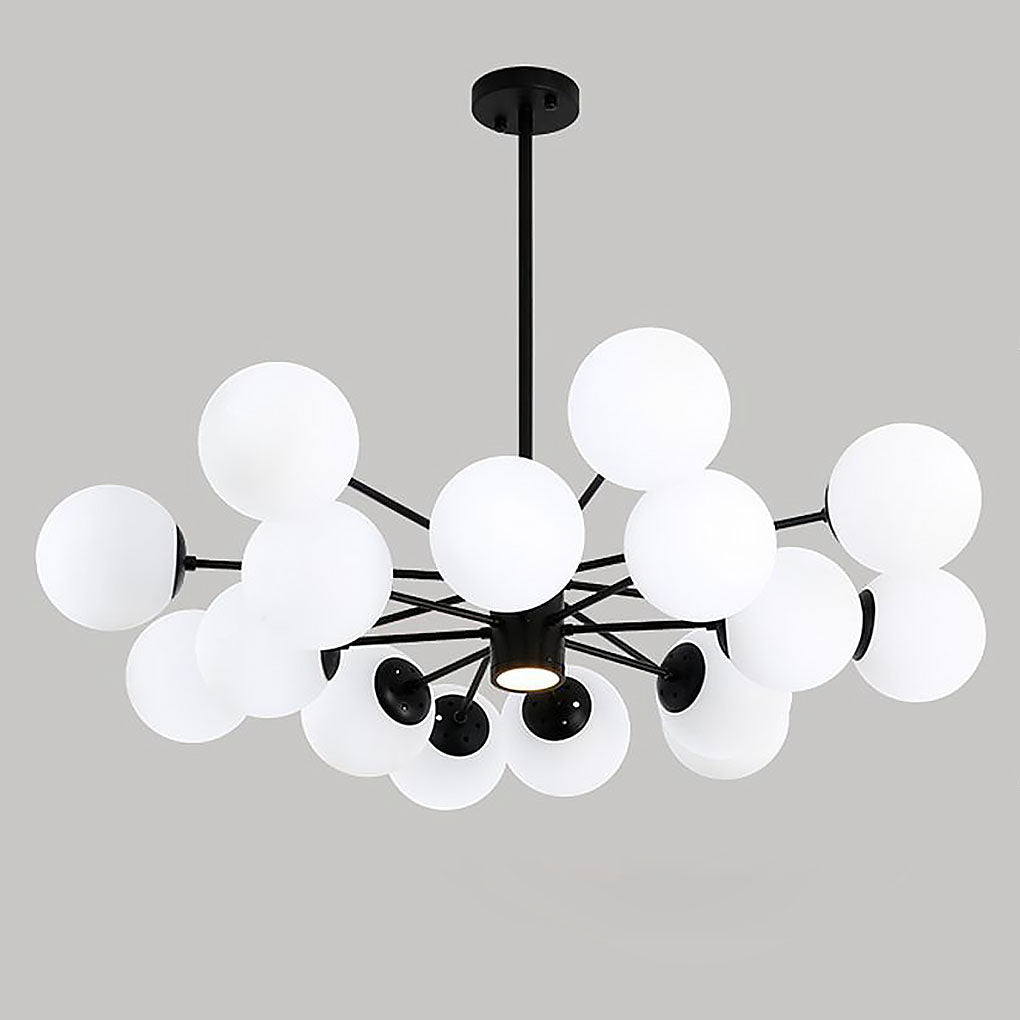 Nordic Glass Globe Chandelier Multi-Light Pendant Cluster