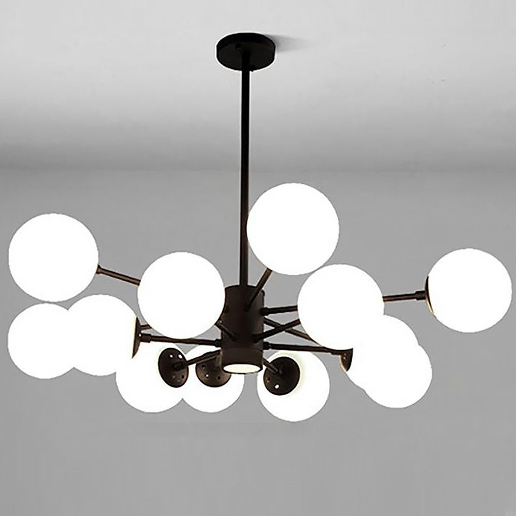 Nordic Glass Globe Chandelier Multi-Light Pendant Cluster