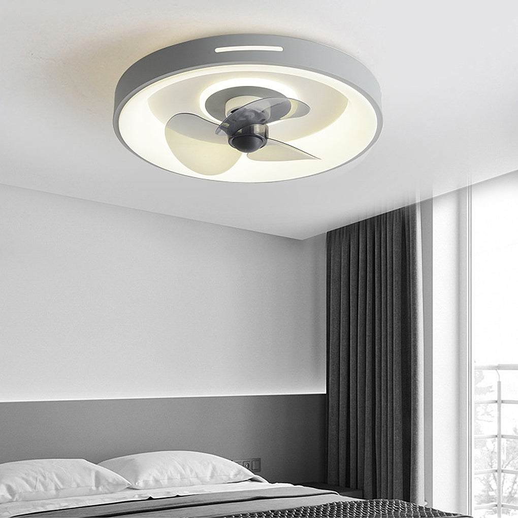Modern Ultra-Thin Silent Ceiling Fan with LED Light & Remote