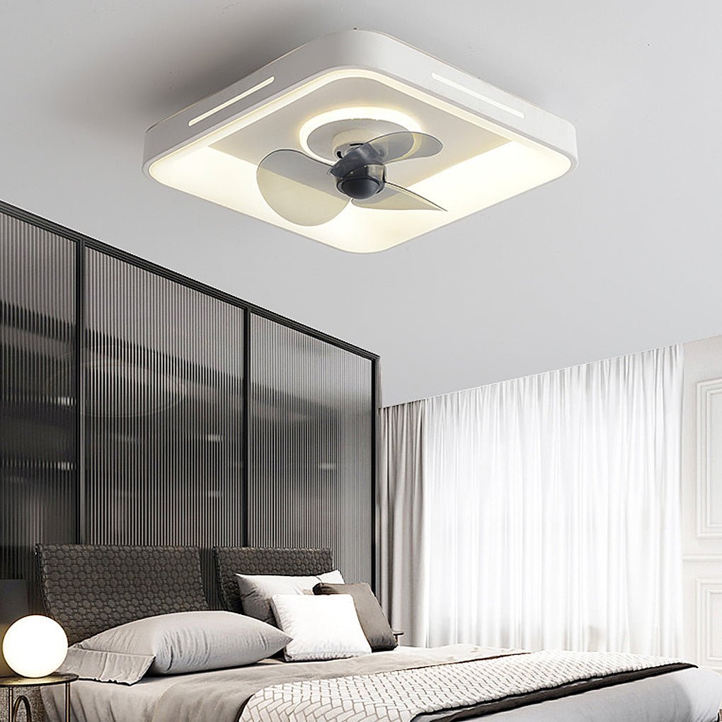 Modern Ultra-Thin Silent Ceiling Fan with LED Light & Remote