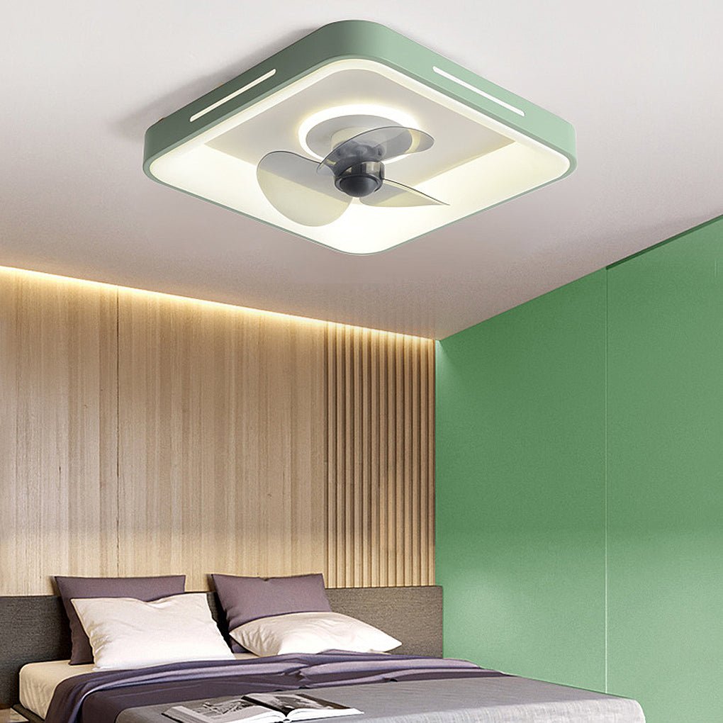 Modern Ultra-Thin Silent Ceiling Fan with LED Light & Remote