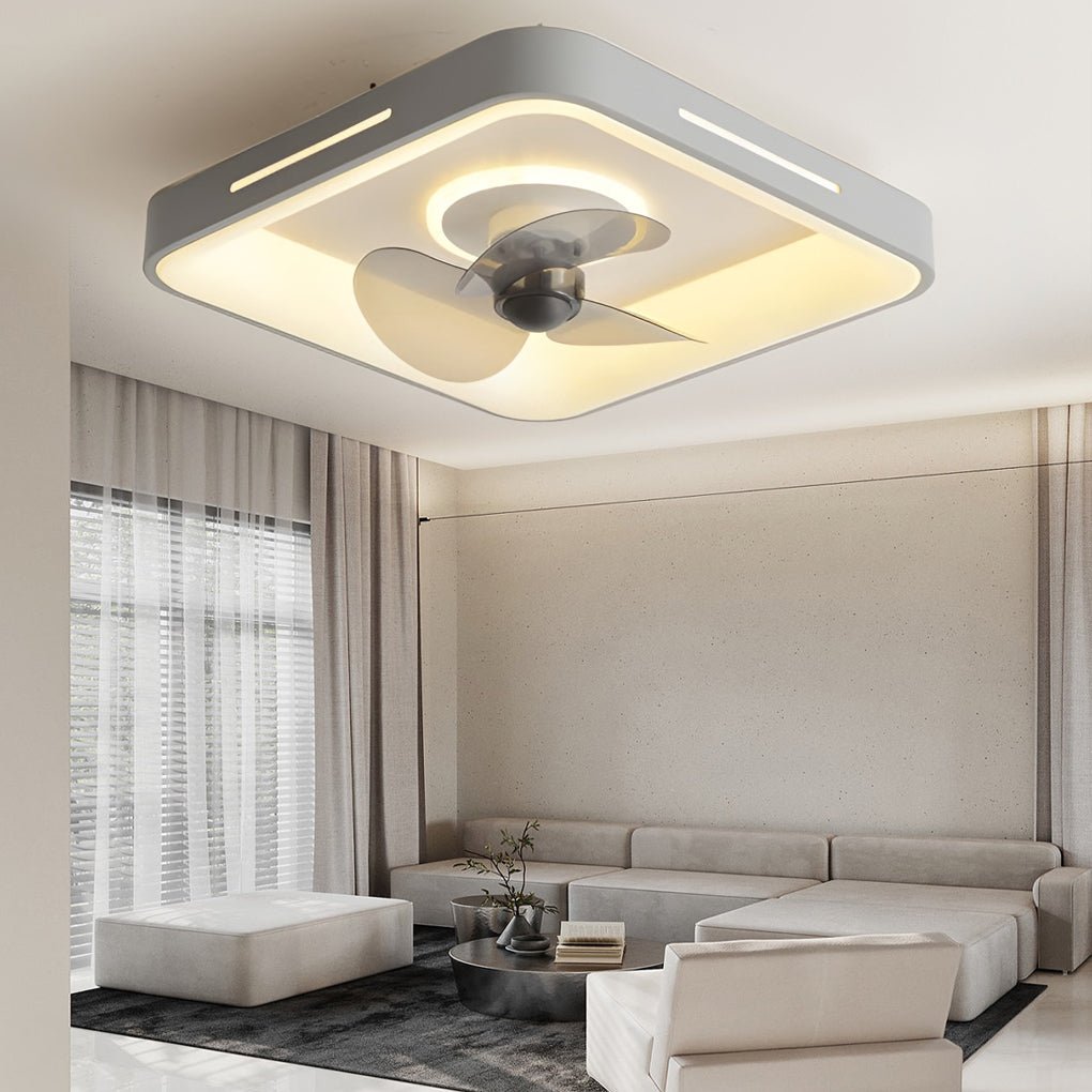 Modern Ultra-Thin Silent Ceiling Fan with LED Light & Remote