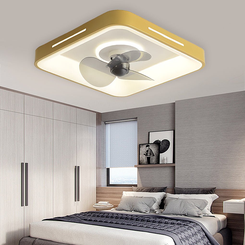 Modern Ultra-Thin Silent Ceiling Fan with LED Light & Remote