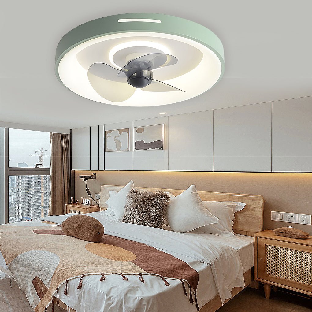 Modern Ultra-Thin Silent Ceiling Fan with LED Light & Remote