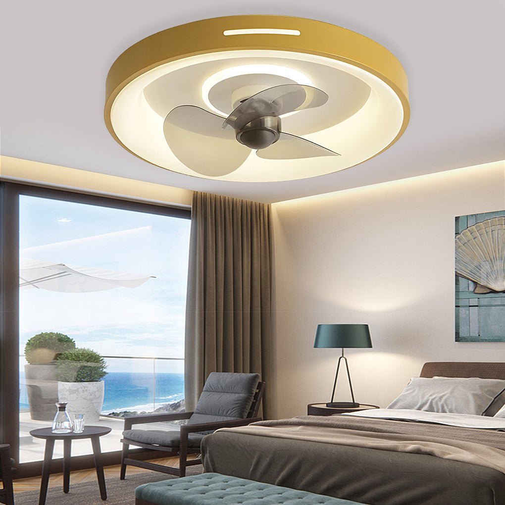 Modern Ultra-Thin Silent Ceiling Fan with LED Light & Remote
