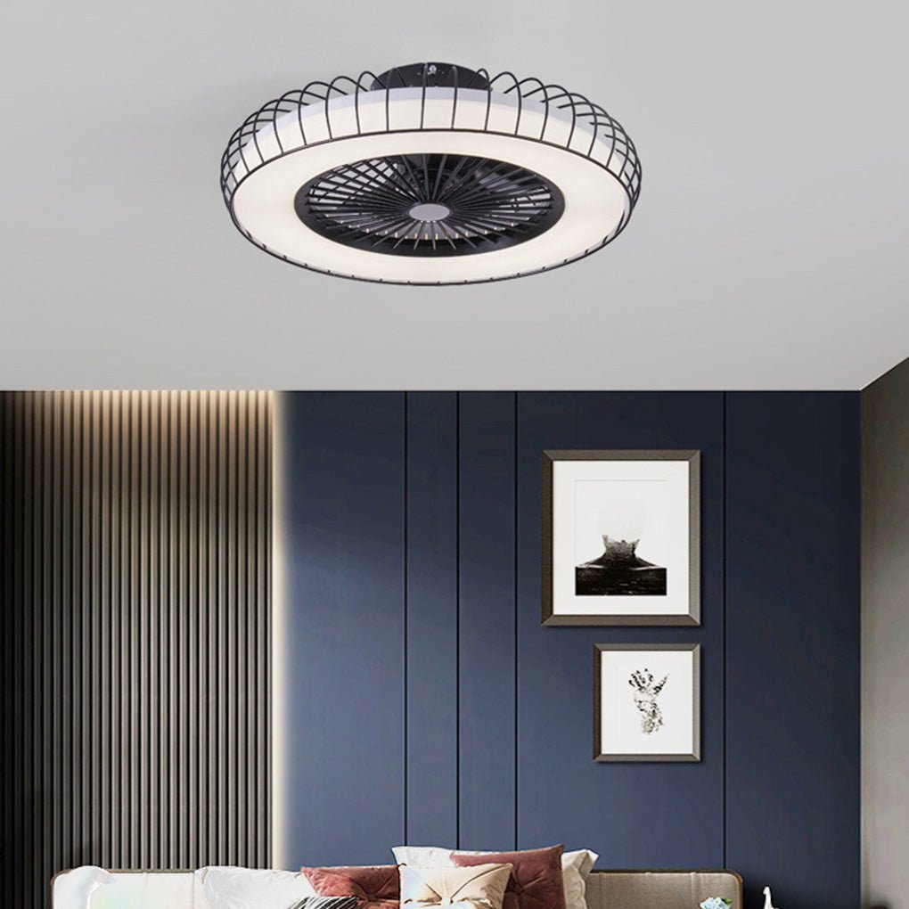 Modern Bladeless Ceiling Fan Light with Stepless Dimming LED