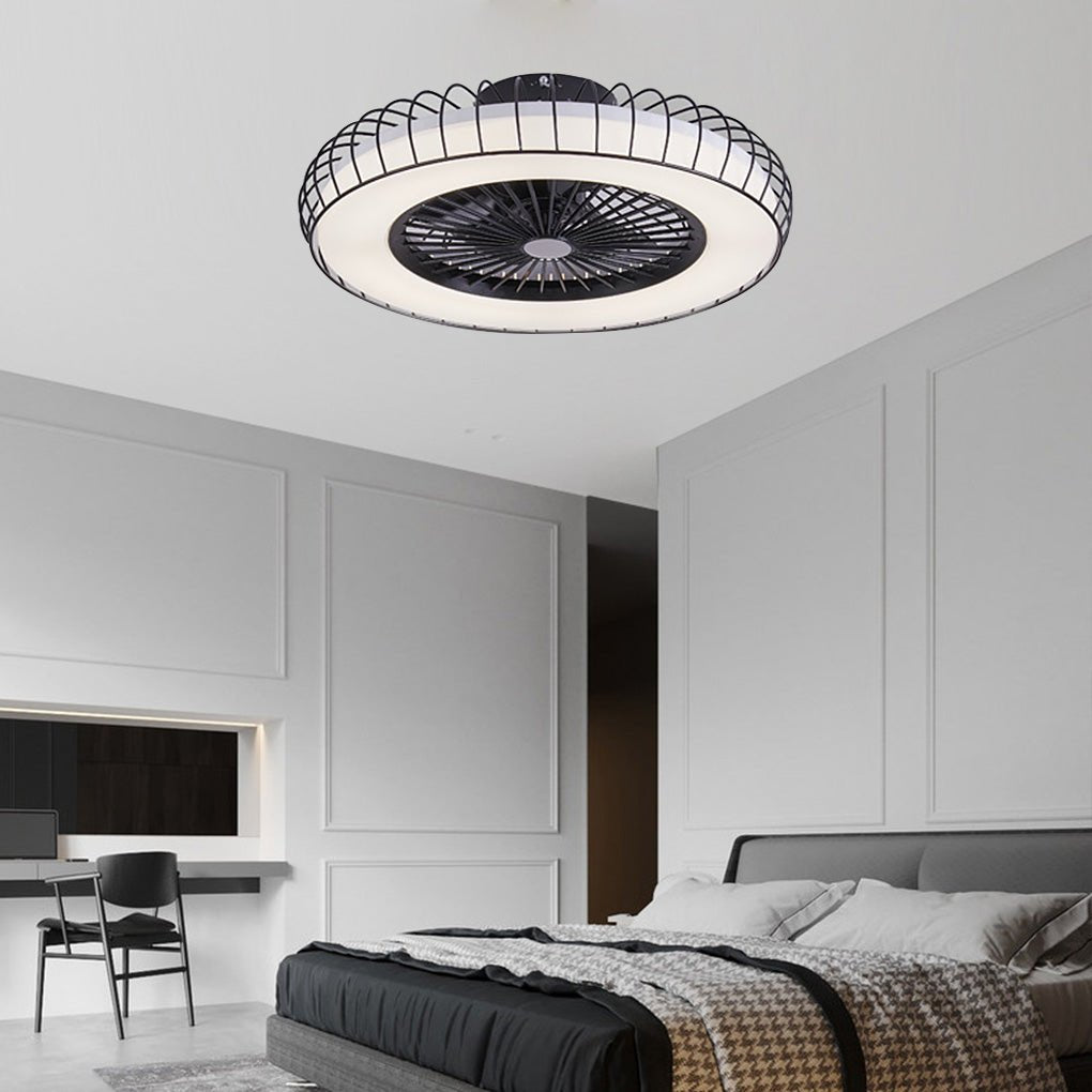 Modern Bladeless Ceiling Fan Light with Stepless Dimming LED