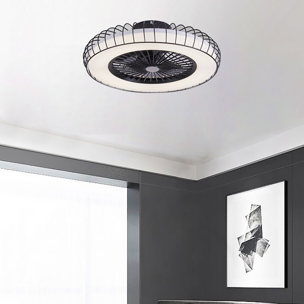 Modern Bladeless Ceiling Fan Light with Stepless Dimming LED