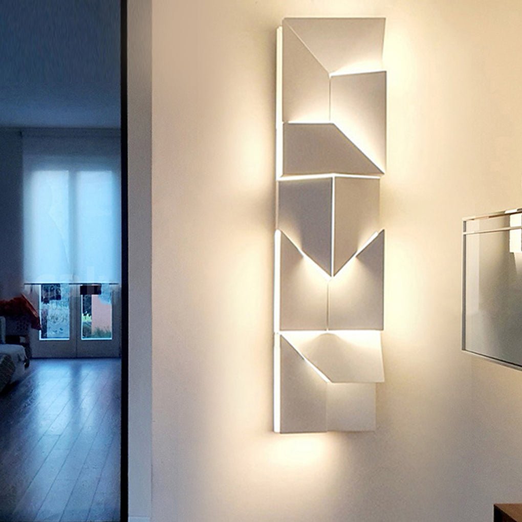 Geometric LED Wall Sconce with Stepless Dimming - Modern Minimalist