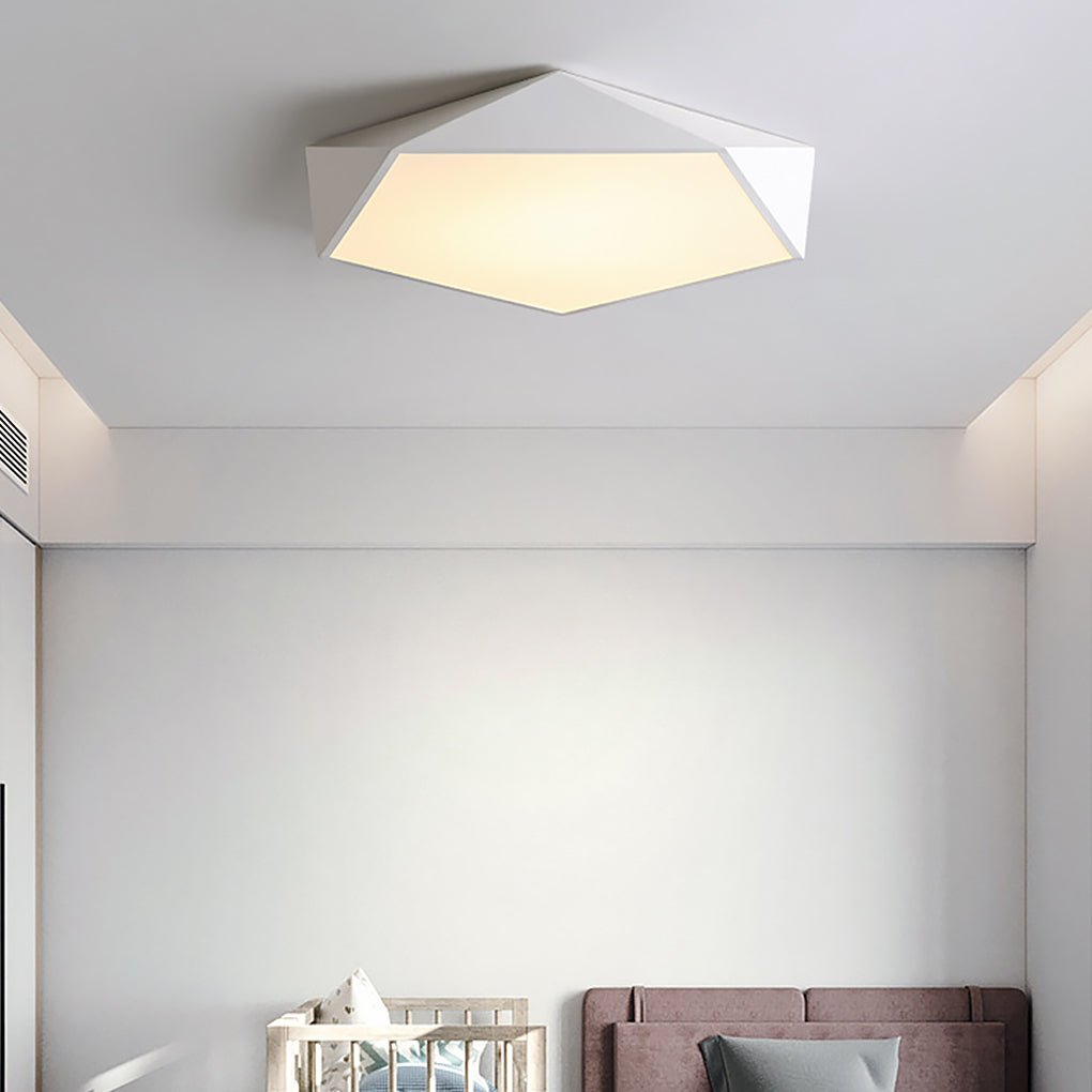 Geometric LED Flush Mount Ceiling Light with Dimmable Color Settings