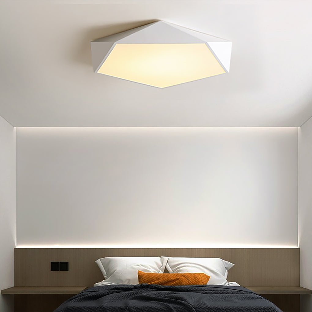 Geometric LED Flush Mount Ceiling Light with Dimmable Color Settings