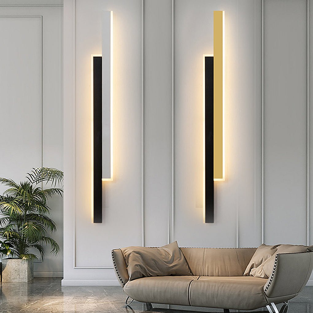 Modern Double Linear LED Wall Light with Acrylic Shade