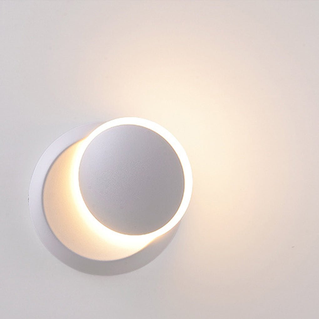 Rotatable Round LED Wall Light - Modern Aluminum Sconce