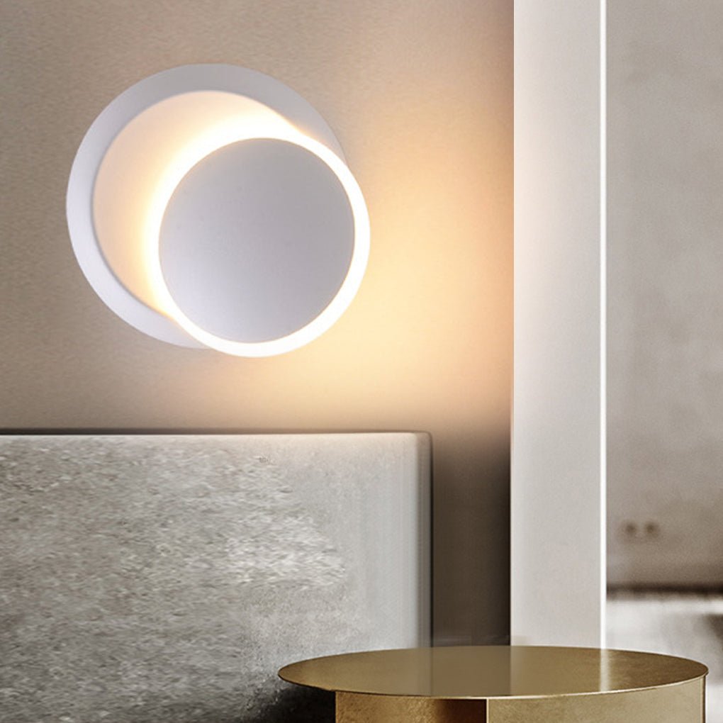 Rotatable Round LED Wall Light - Modern Aluminum Sconce