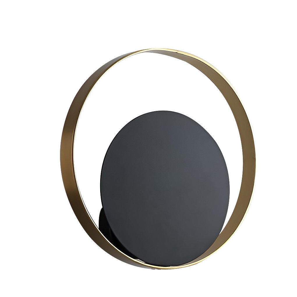 Modern Round LED Wall Sconce - Iron Ring Design for Bedroom