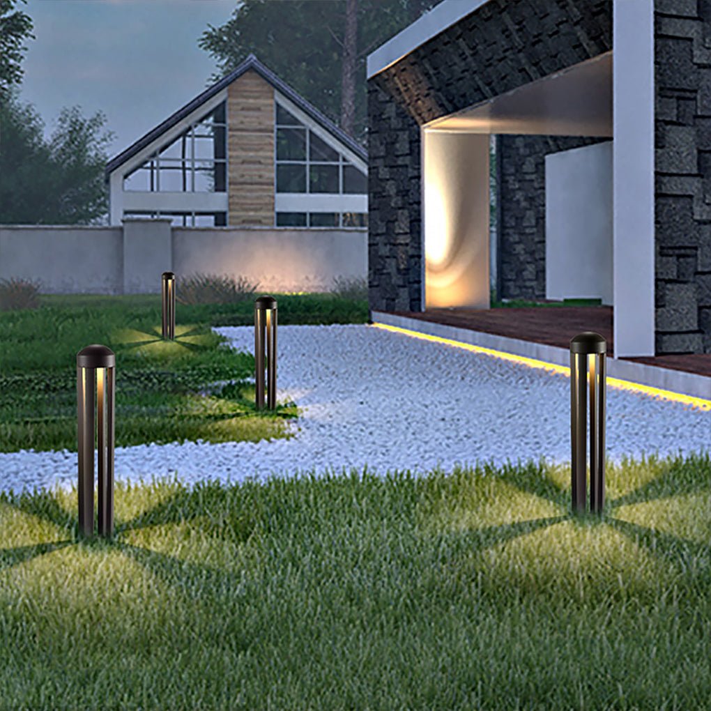 Minimalist Four-Column LED Outdoor Landscape Light - Dark Gray