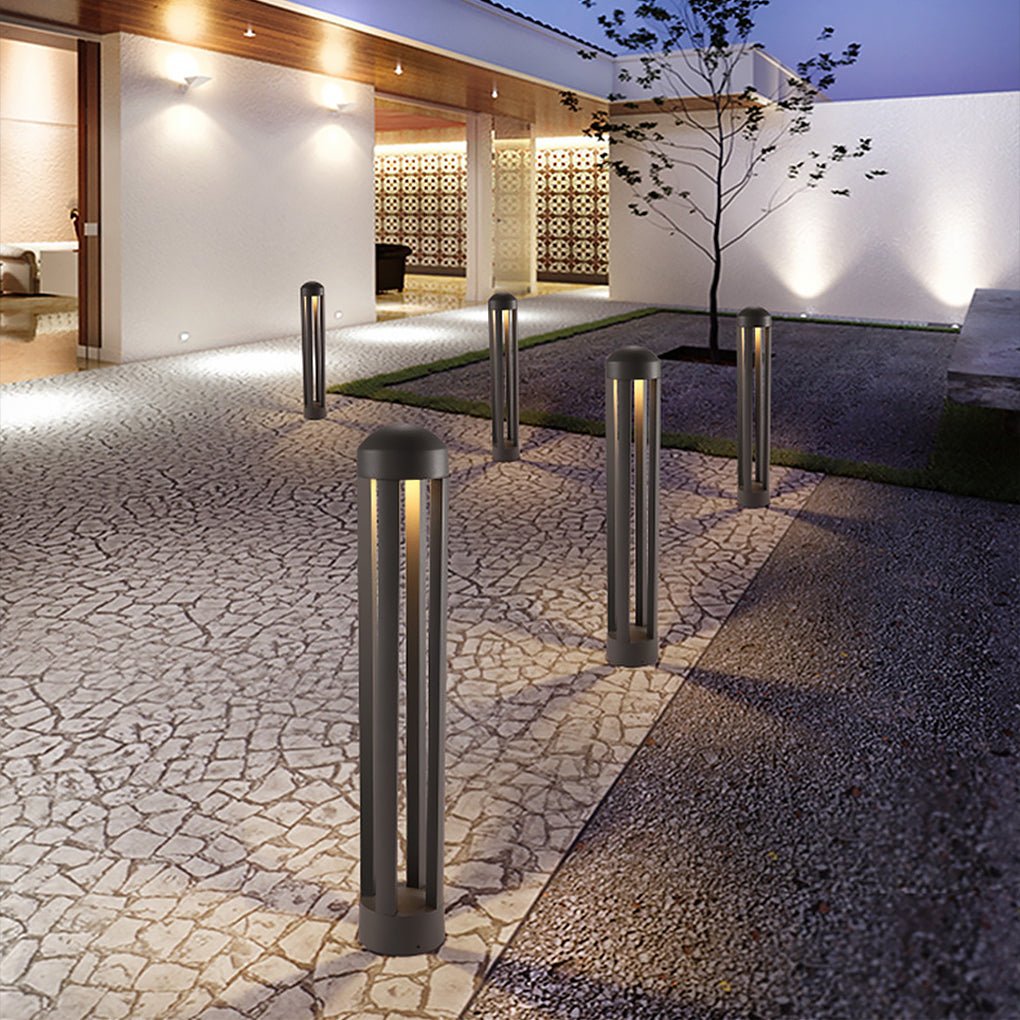 Minimalist Four-Column LED Outdoor Landscape Light - Dark Gray