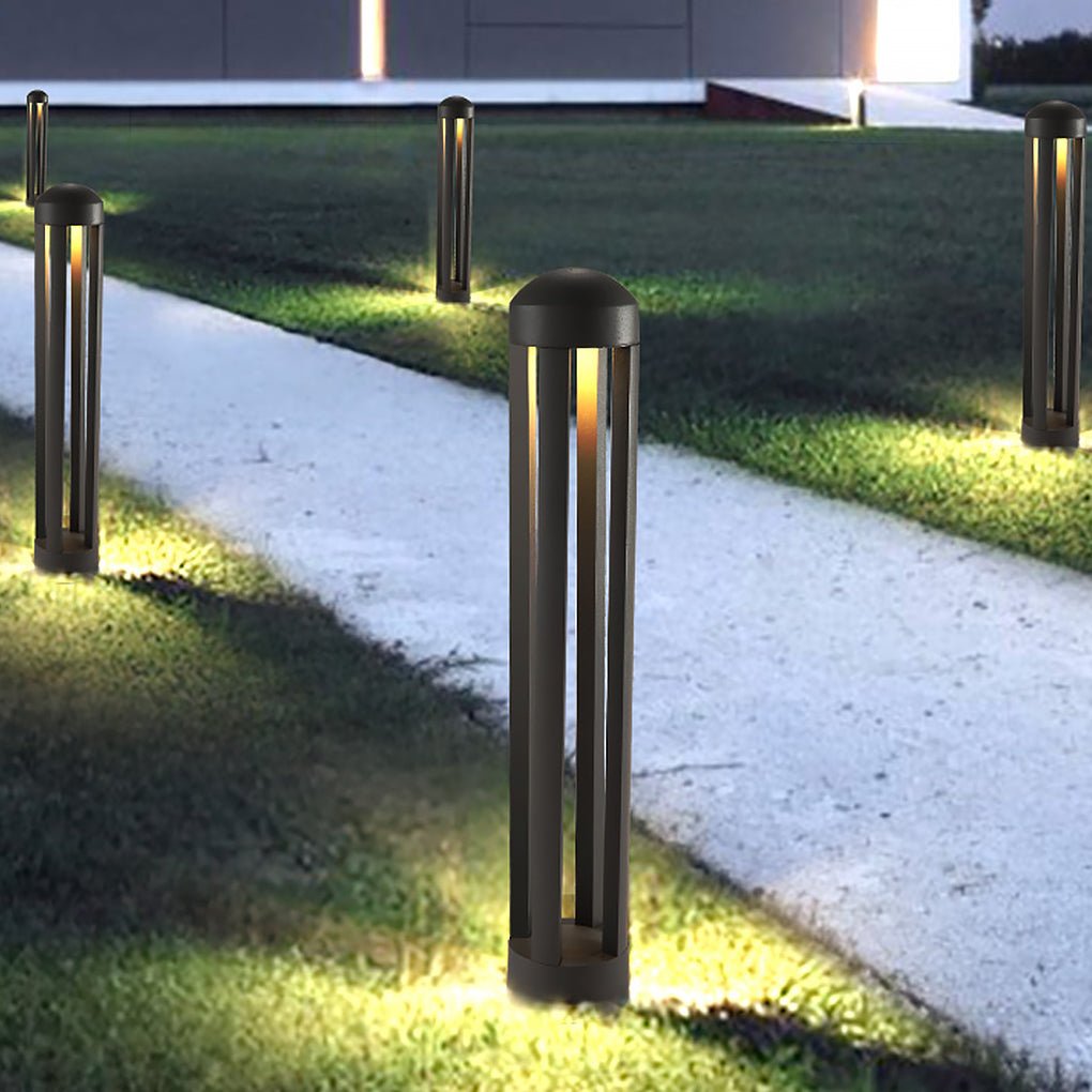 Minimalist Four-Column LED Outdoor Landscape Light - Dark Gray