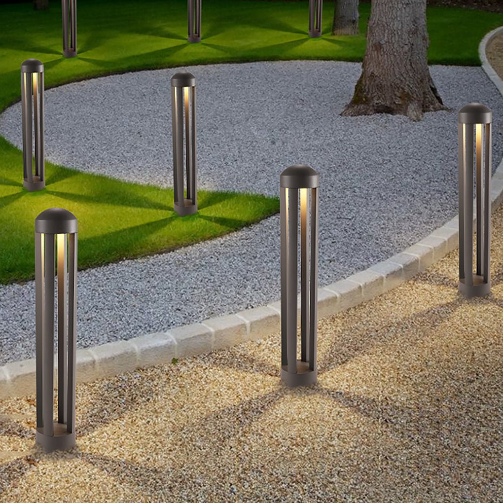 Minimalist Four-Column LED Outdoor Landscape Light - Dark Gray