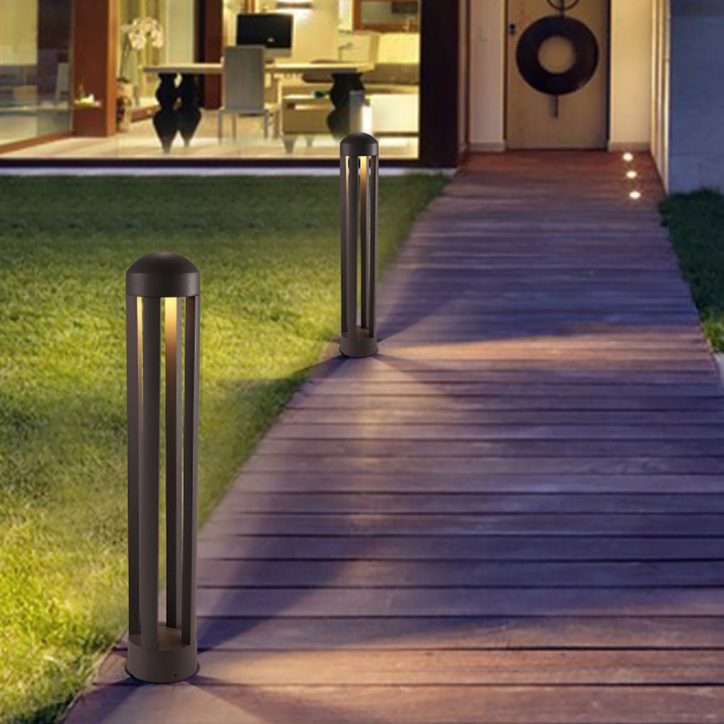 Minimalist Four-Column LED Outdoor Landscape Light - Dark Gray
