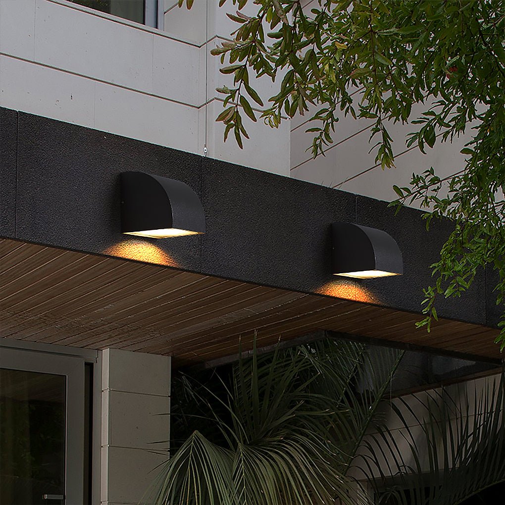Geometric Outdoor Wall Light - Waterproof Aluminum & Glass Sconce