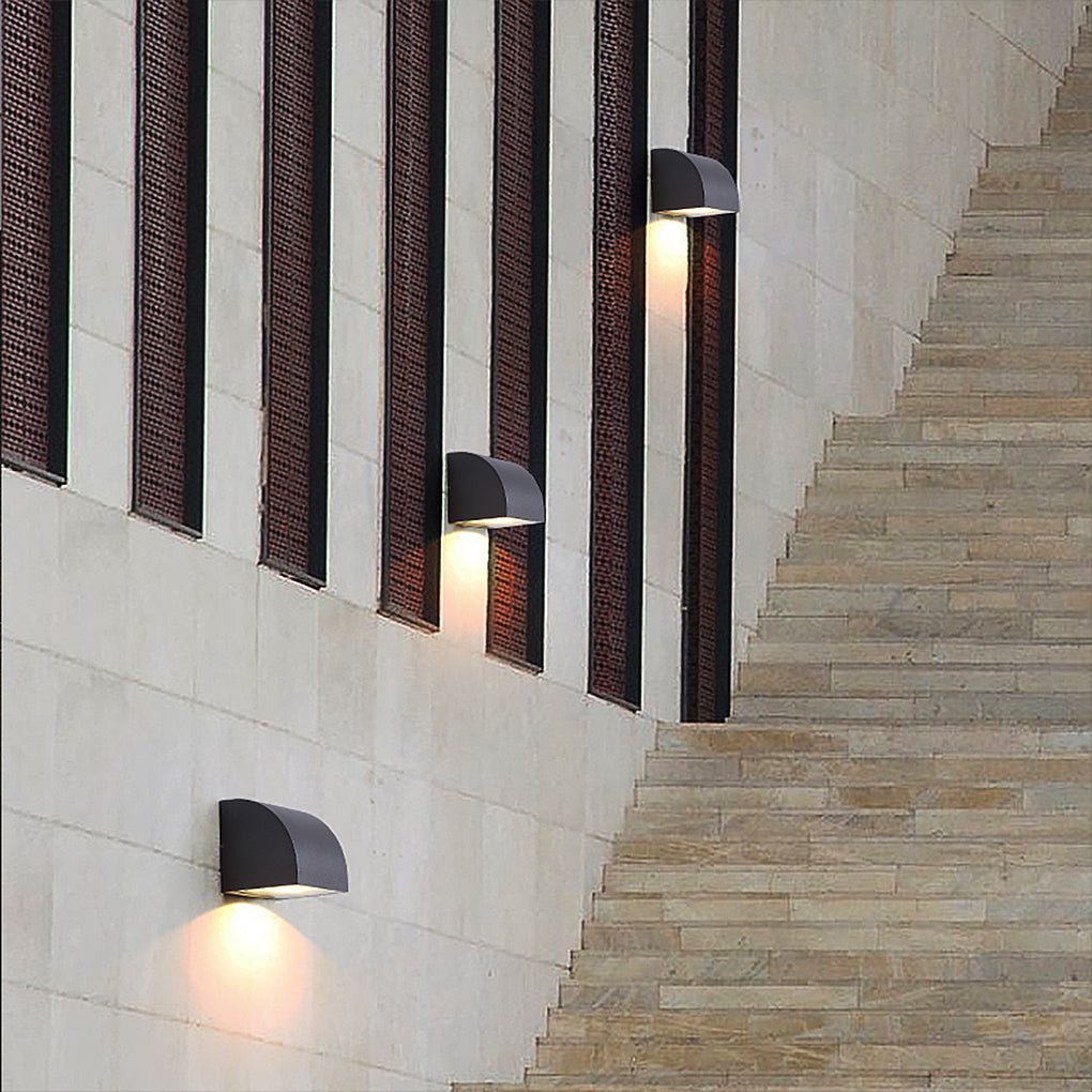 Geometric Outdoor Wall Light - Waterproof Aluminum & Glass Sconce