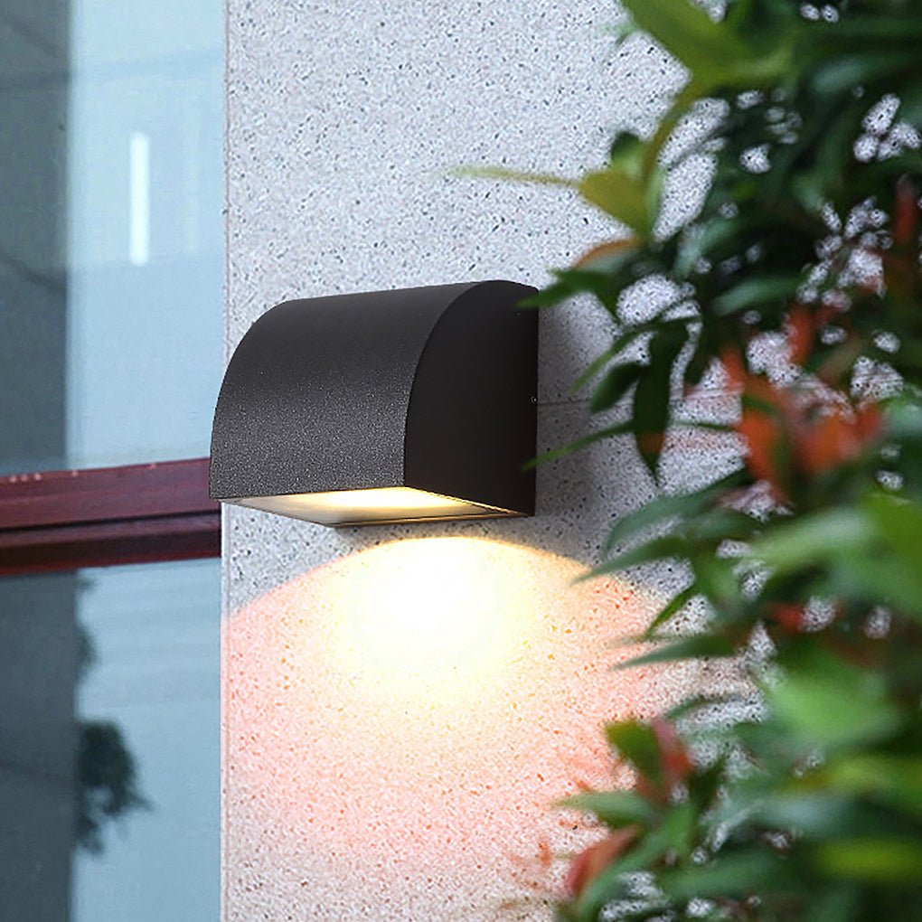 Geometric Outdoor Wall Light - Waterproof Aluminum & Glass Sconce
