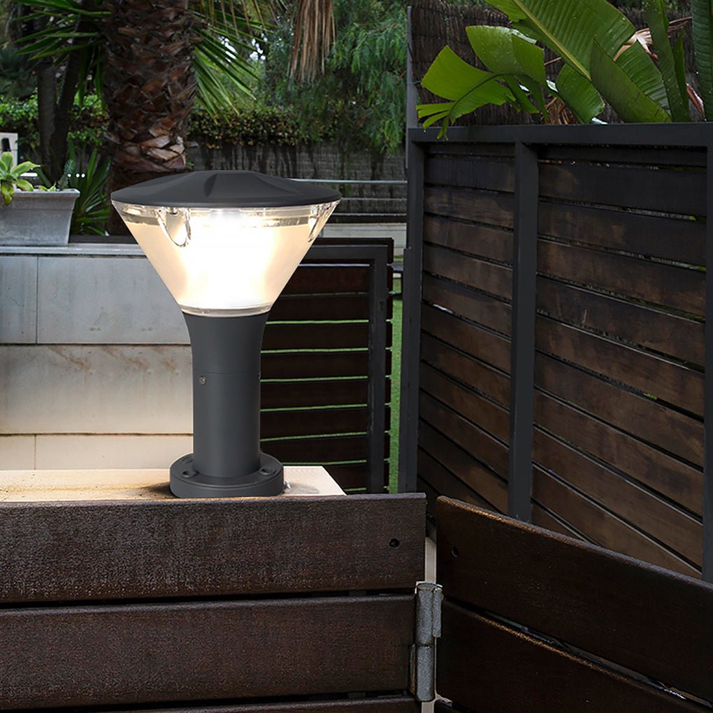 Round LED Outdoor Wall & Post Light - Aluminum & Acrylic