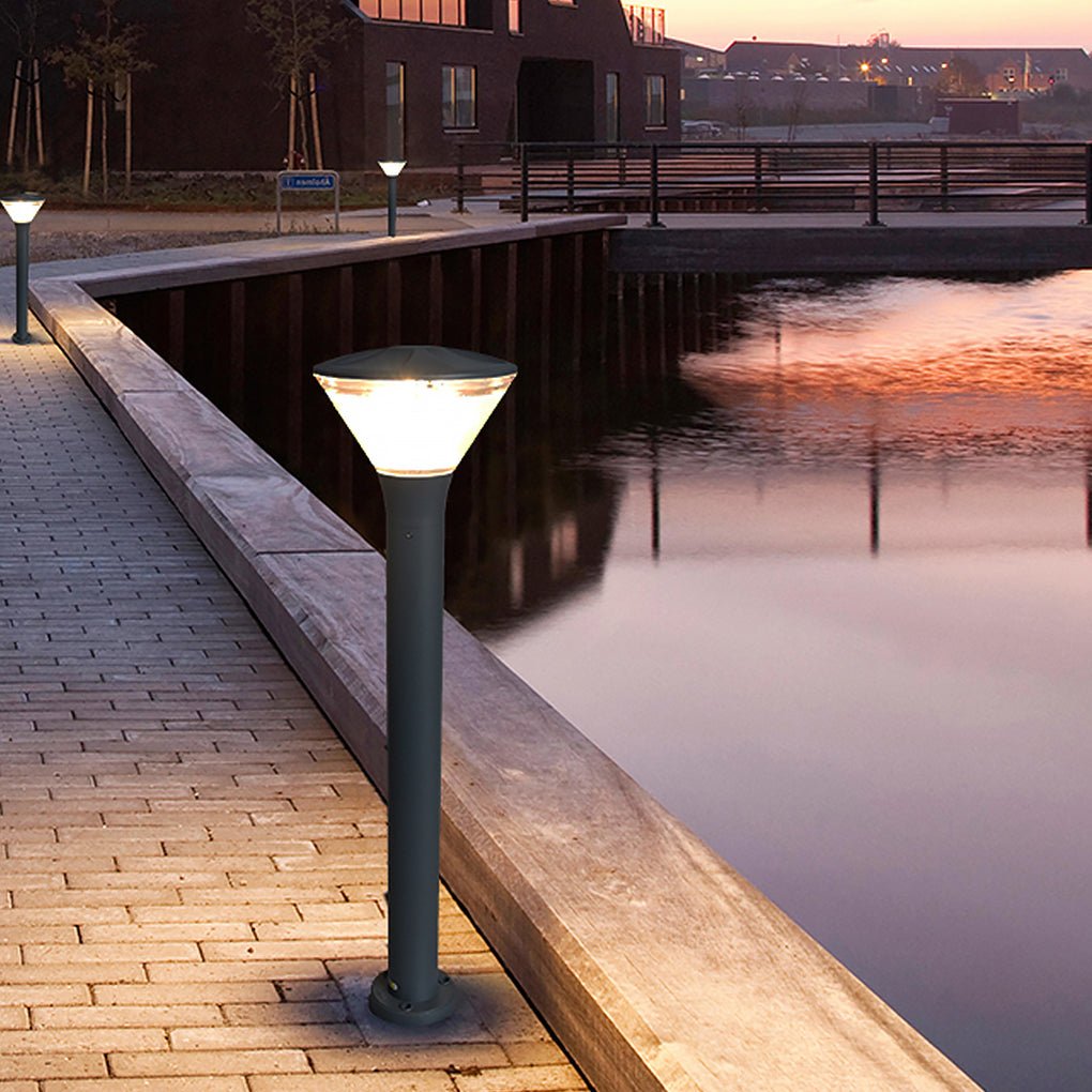 Round LED Outdoor Wall & Post Light - Aluminum & Acrylic
