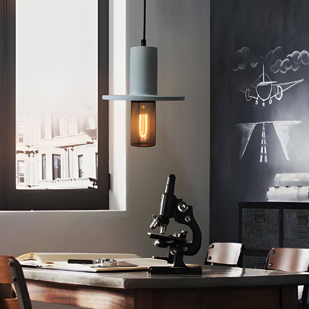 Industrial Cement & Mesh LED Pendant Light - Modern Minimal Design