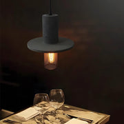Industrial Cement & Mesh LED Pendant Light - Modern Minimal Design