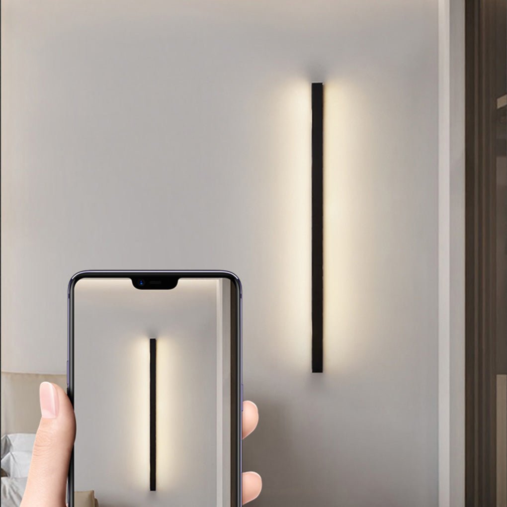 Minimalist Linear LED Wall Light with Stepless Dimming