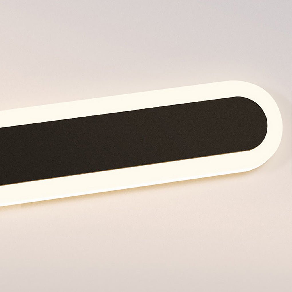 Modern Linear LED Wall Sconce Black Iron Acrylic Minimalist Light