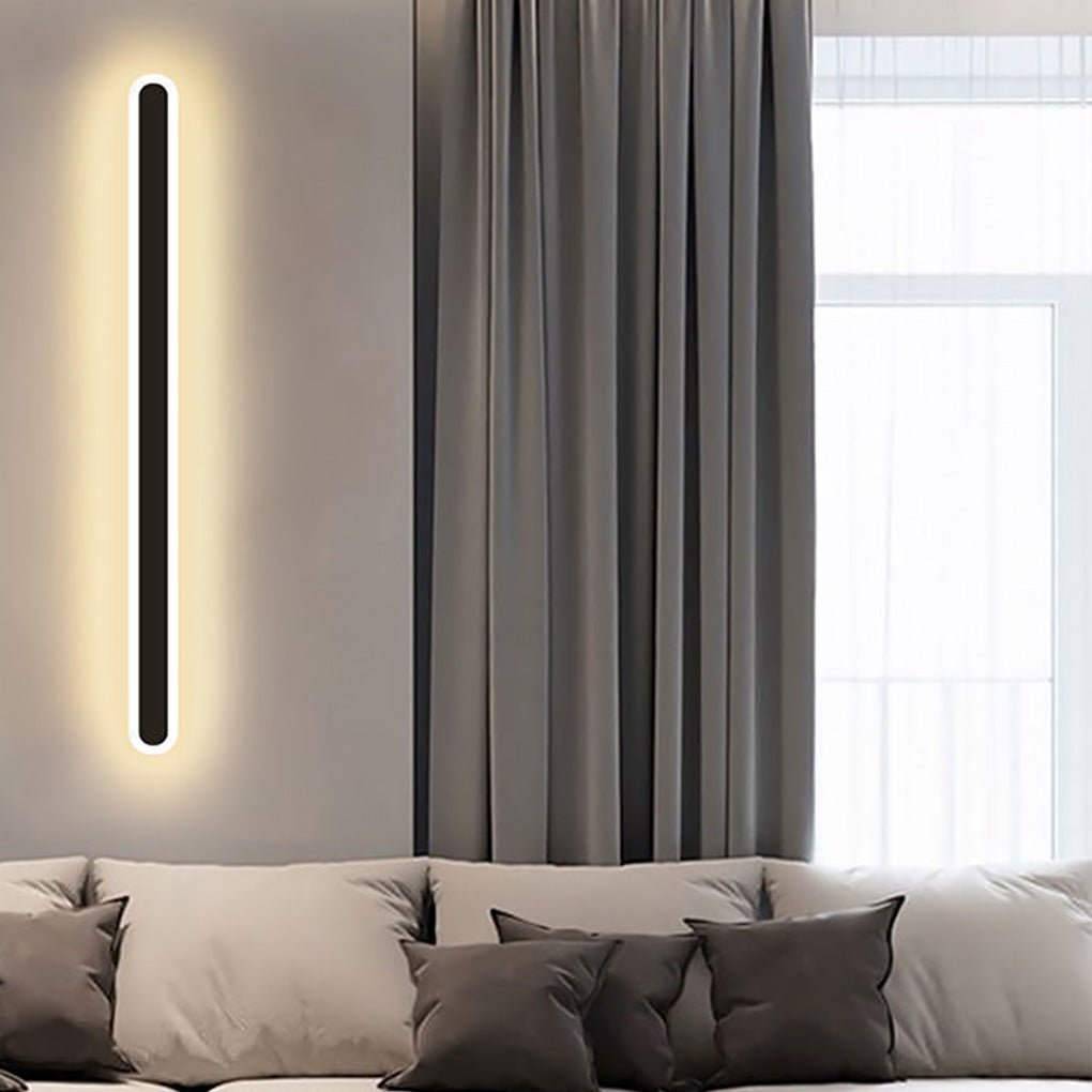 Modern Linear LED Wall Sconce Black Iron Acrylic Minimalist Light