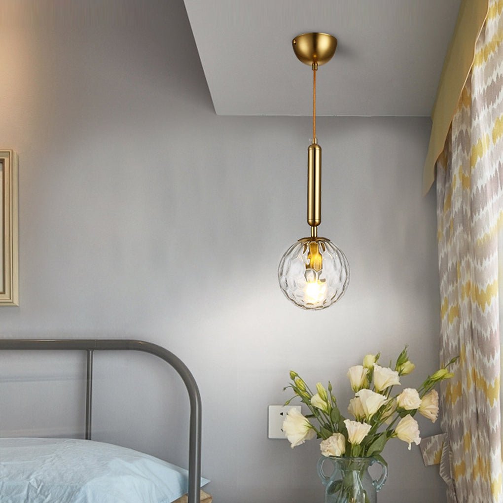 Minimalist Water Pattern Glass Pendant Light for Bedroom & Dining