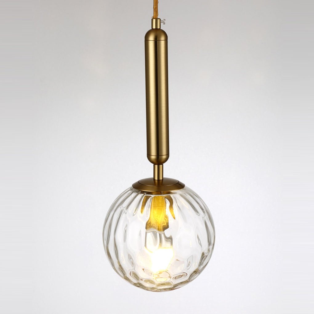Minimalist Water Pattern Glass Pendant Light for Bedroom & Dining