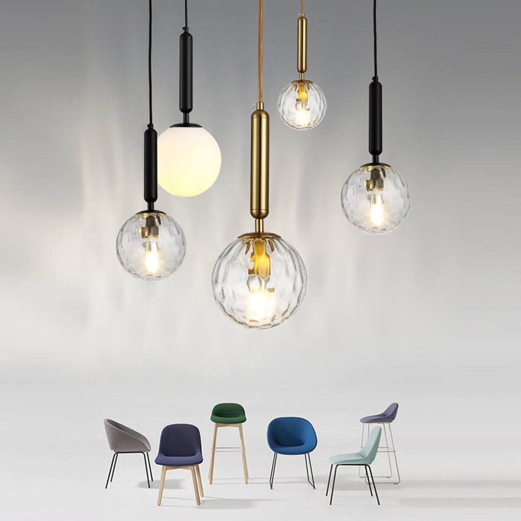Minimalist Water Pattern Glass Pendant Light for Bedroom & Dining