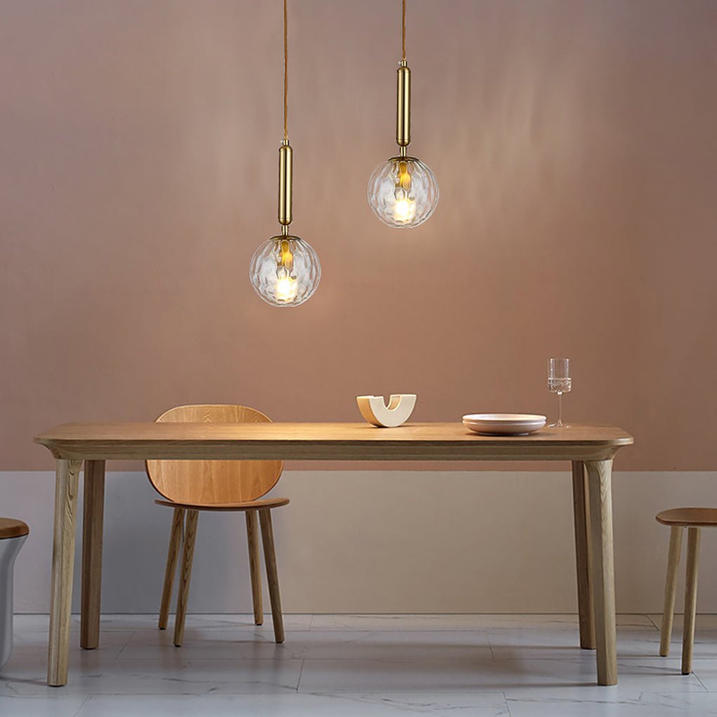 Minimalist Water Pattern Glass Pendant Light for Bedroom & Dining