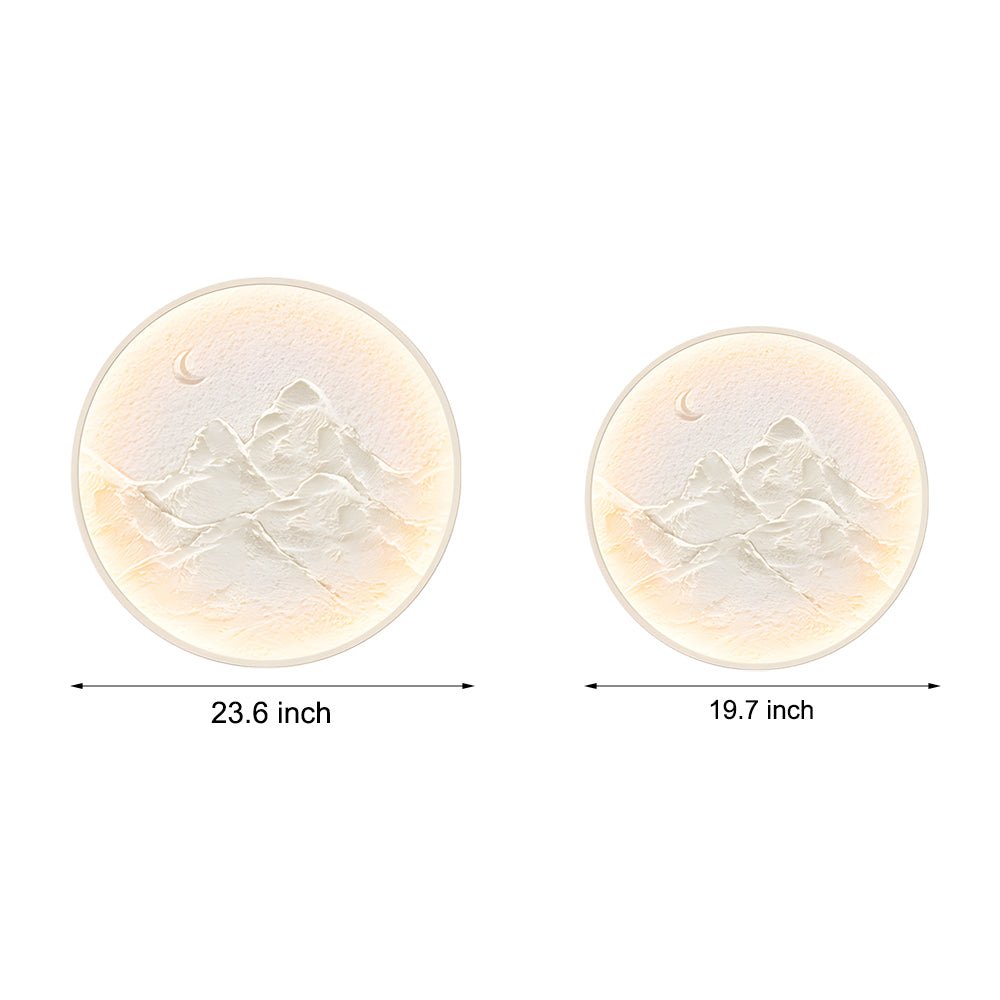 Moon Mountain Wall Sconce - Round Decorative LED Painting Lamp