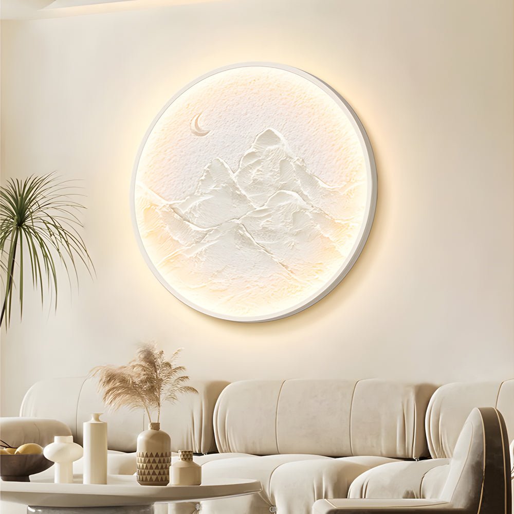 Moon Mountain Wall Sconce - Round Decorative LED Painting Lamp