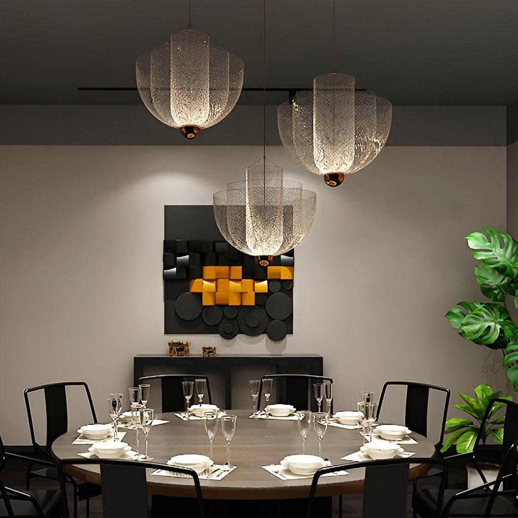 Modern Grid Metal Pendant Light Silver Industrial Chandelier