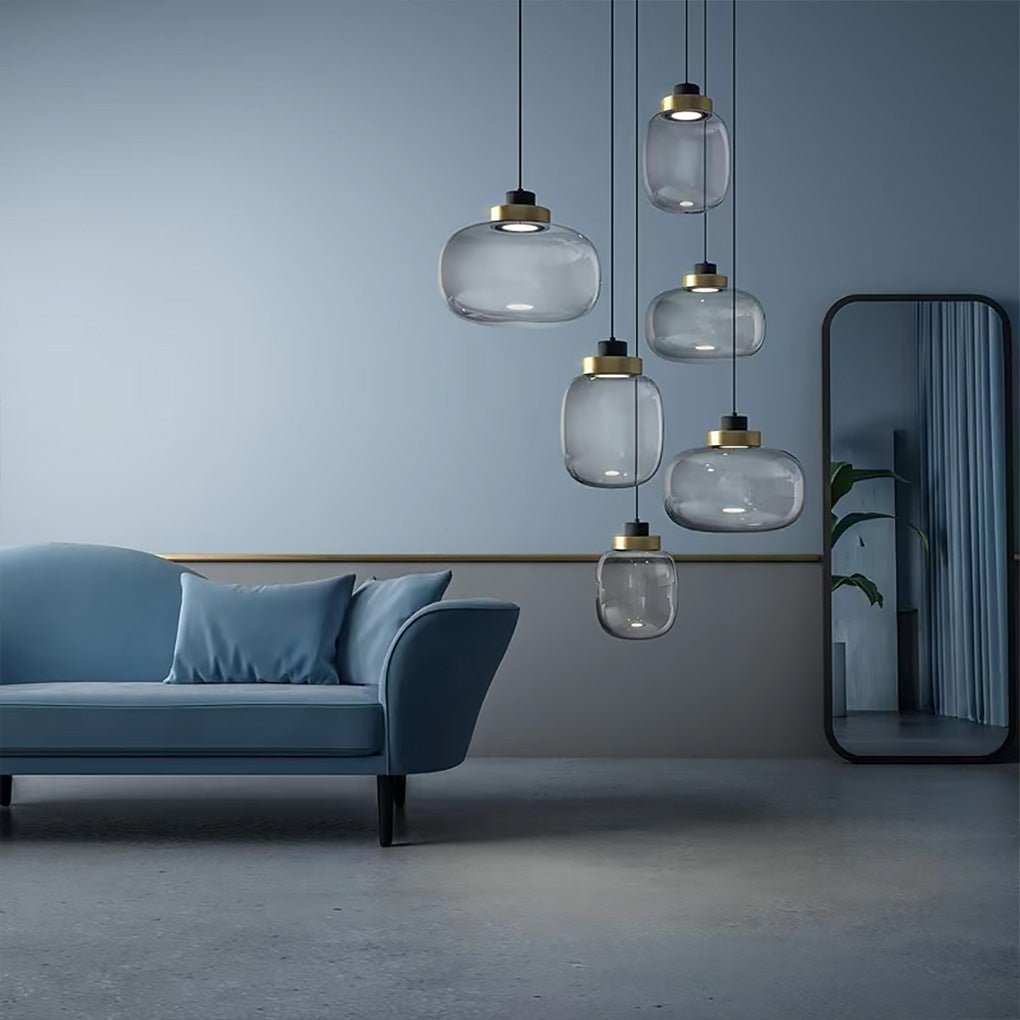 Modern Glass Pendant Light – Warm LED Minimalist Hanging Lamp