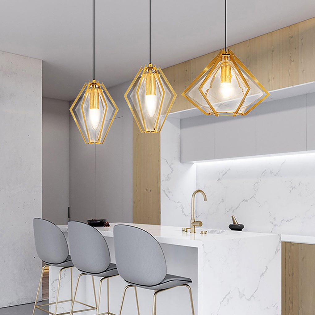 Modern Art Glass Pendant Light | Industrial Minimalist Design