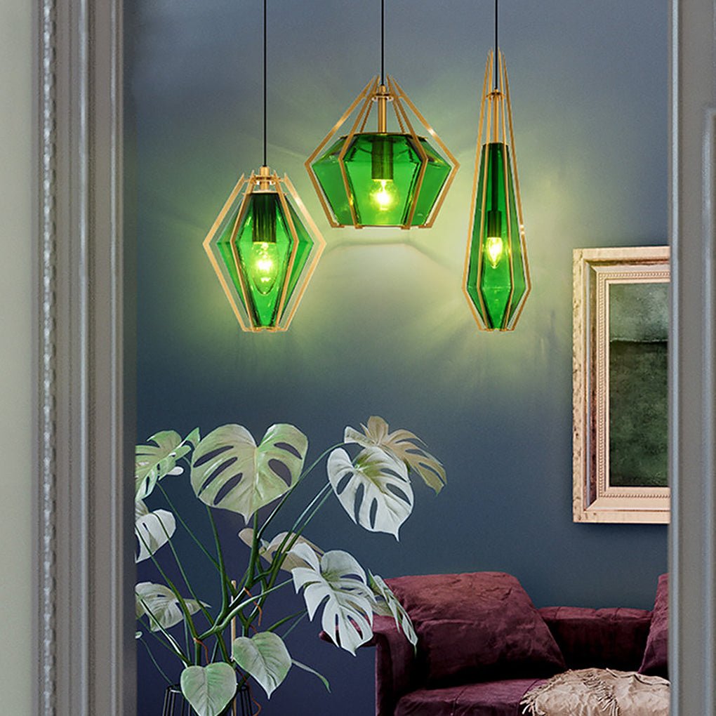Modern Art Glass Pendant Light | Industrial Minimalist Design