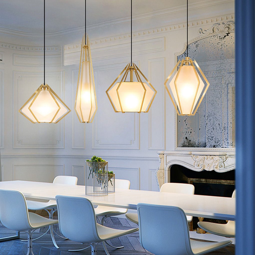 Modern Art Glass Pendant Light | Industrial Minimalist Design