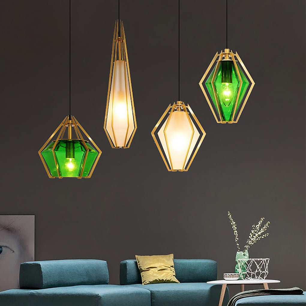 Modern Art Glass Pendant Light | Industrial Minimalist Design
