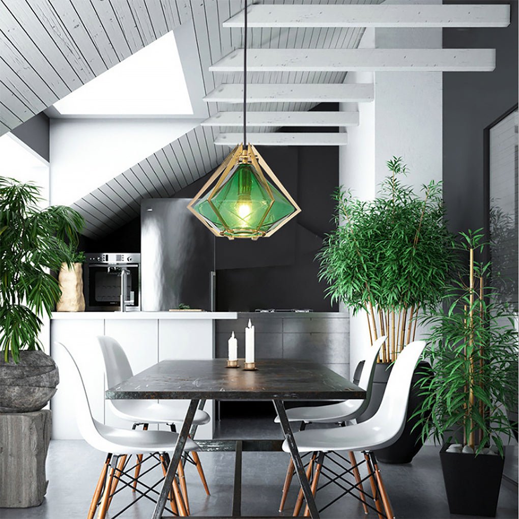 Modern Art Glass Pendant Light | Industrial Minimalist Design